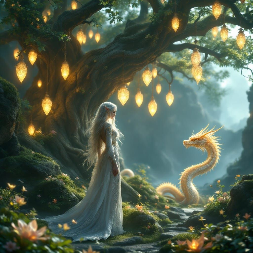 Ethereal Guardians of the Ancient Magical Tree