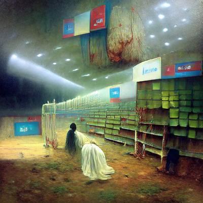 Empty Kmart: Surreal Fluorescent Aisle Landscape