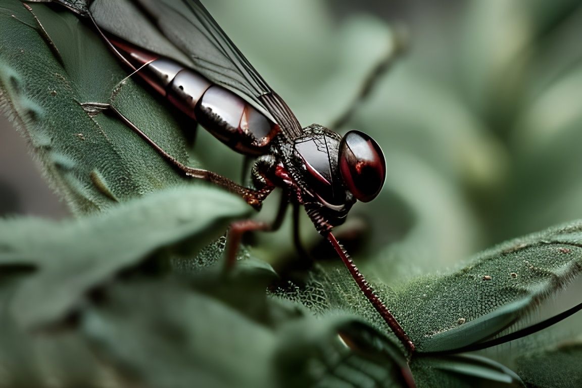 Dragonfly in Giger Style Film Noir