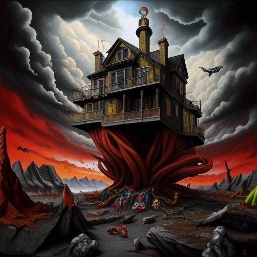 Surreal Dreamscape in Matte Oil Painting Style