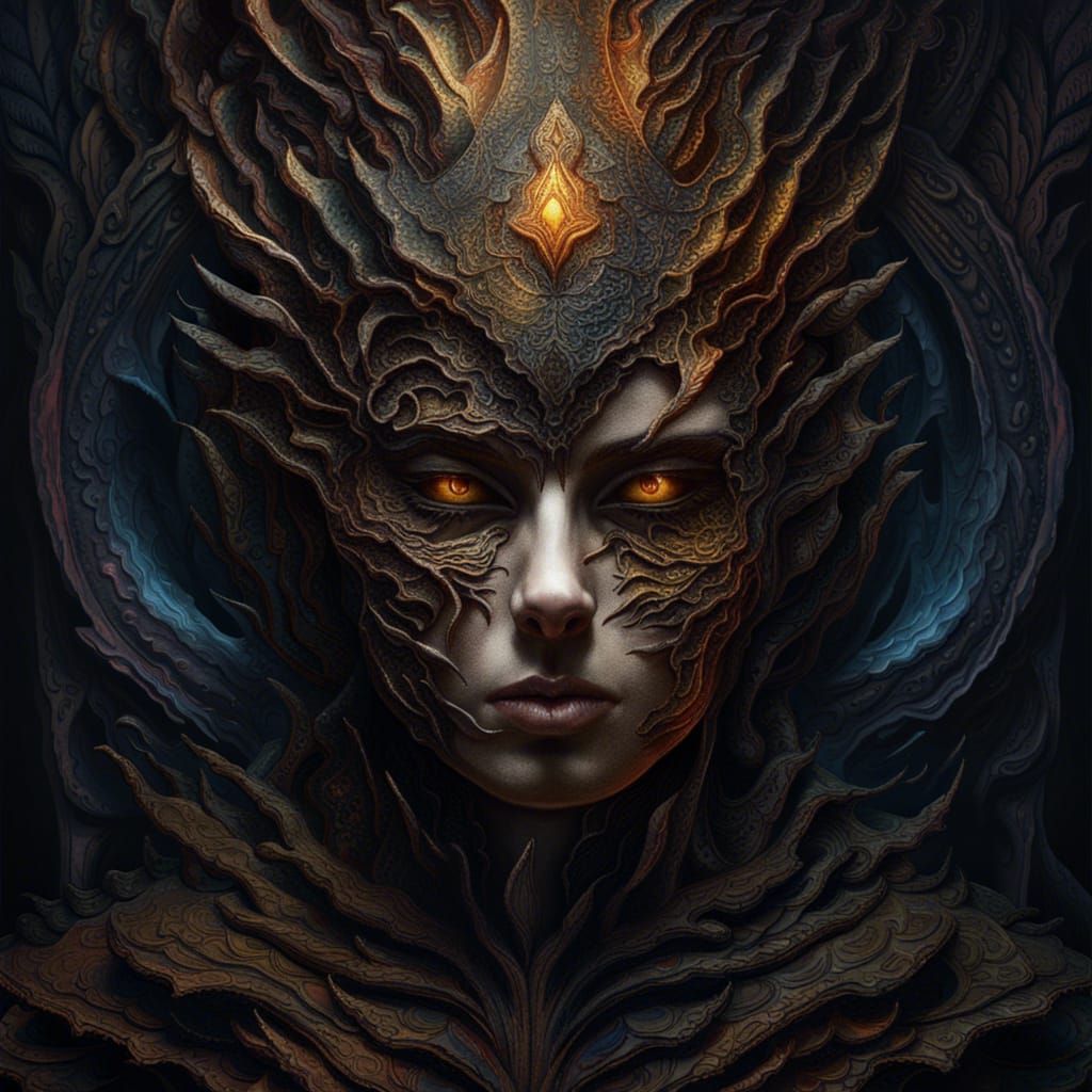 Raven Soaring Across Autumnal Forest: Gothic Digital Art