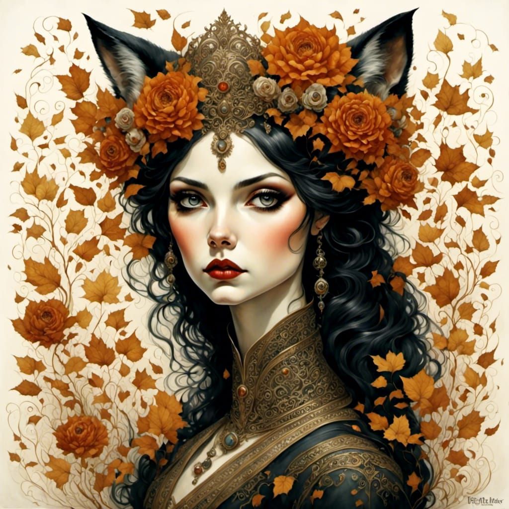 Fox Girl in Mark Ryden Inspired Style