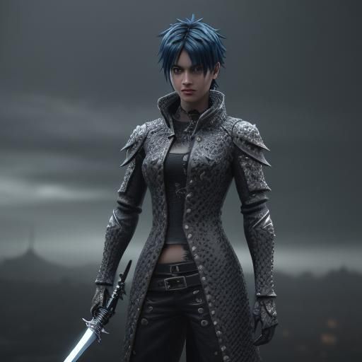 Detailed 3D Roblox Avatar with Sword