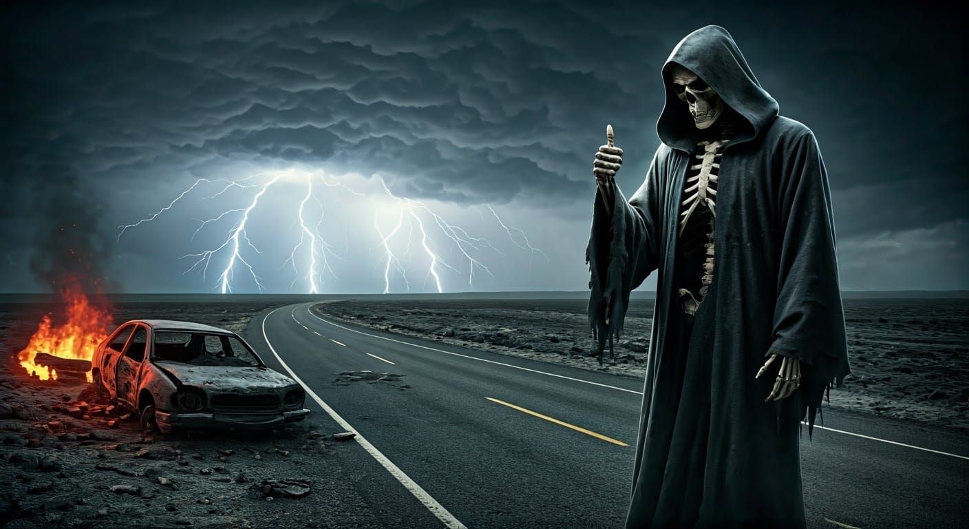 Grim Reaper Gives Thumbs Up Aftermath