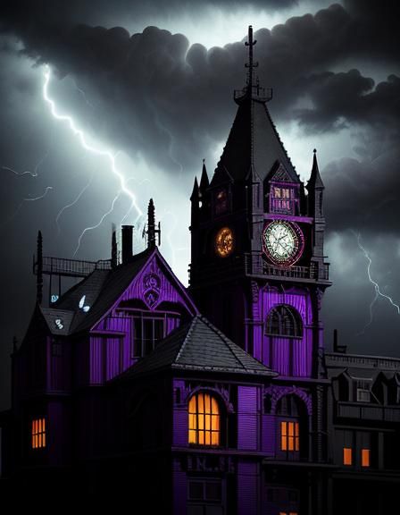 Creepy Victorian Doll in Vaporwave Storm, Banksy Style