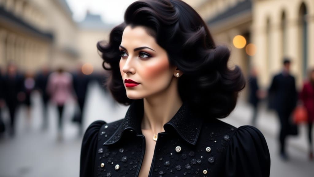 Parisian Gothic Portrait of Sauvanne in Hollywood Wave Style
