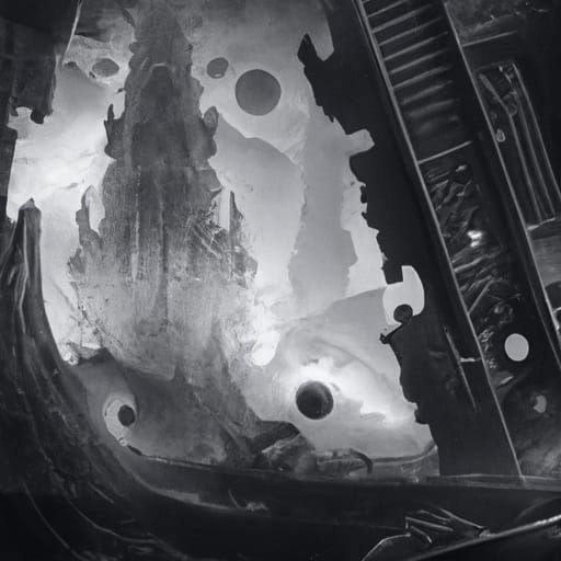 Dramatic Black and White Space Scene