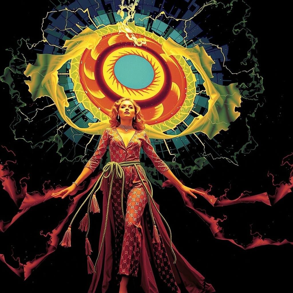 Dynamic Swirling Vortex Motion Abstract Art