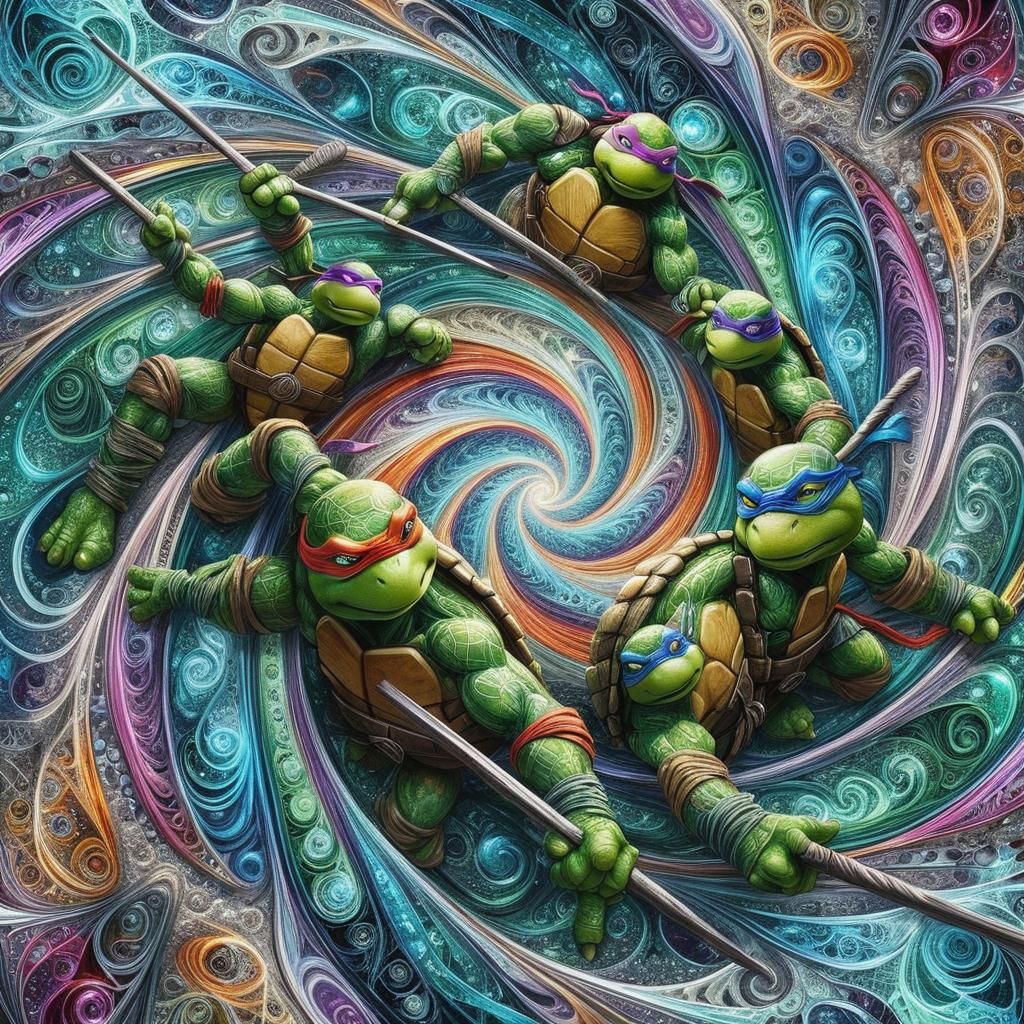 Teenage Mutant Ninja Turtle in Fractal Vortex