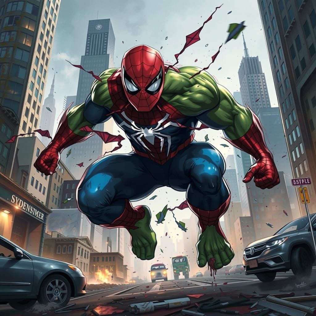 Hulk Transformation in Comic Book Style