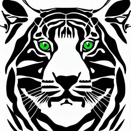 Psychedelic Minimalist Bengal Tiger Art
