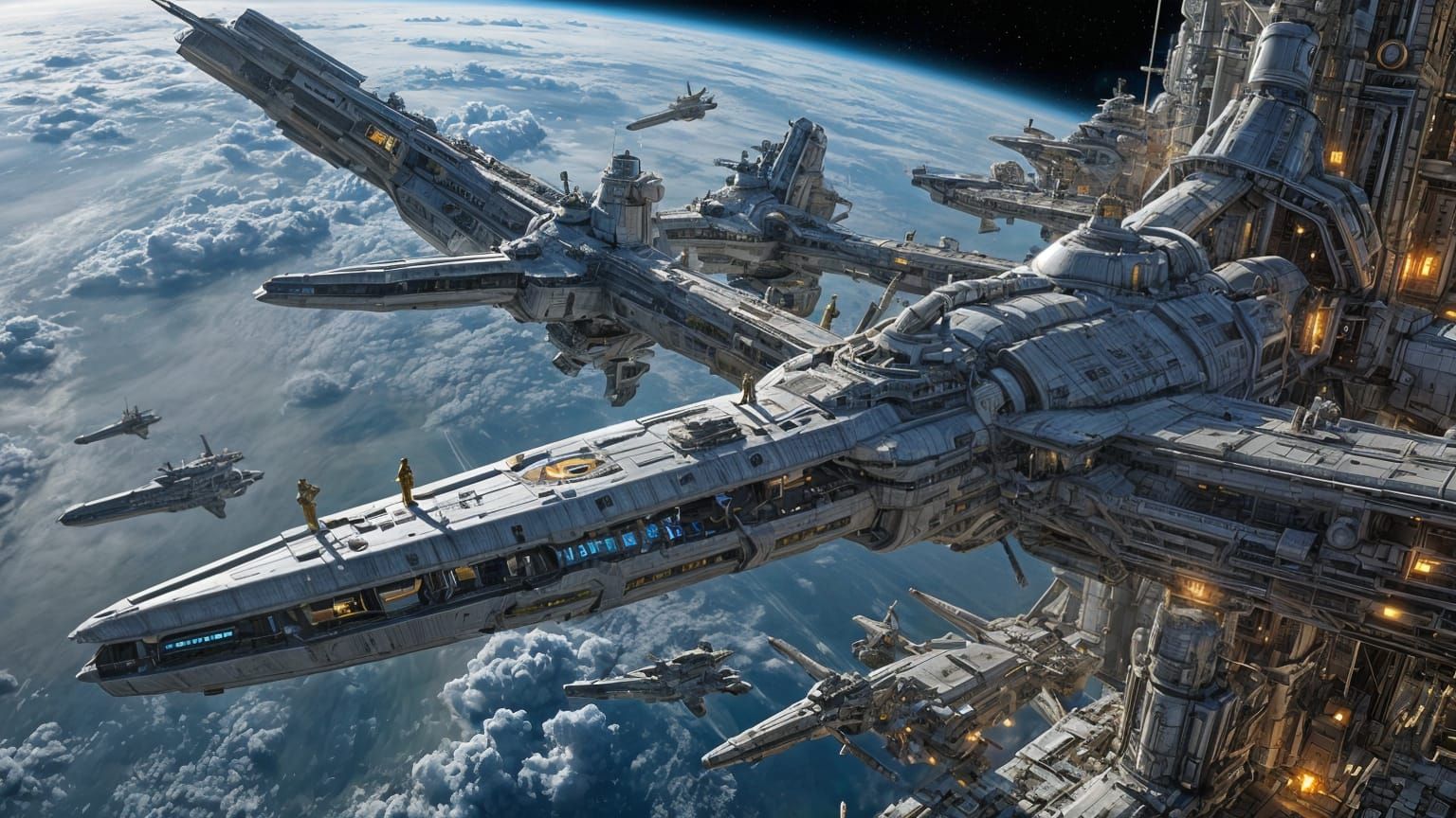 Cosmic Space Dock in Frenetic Activity