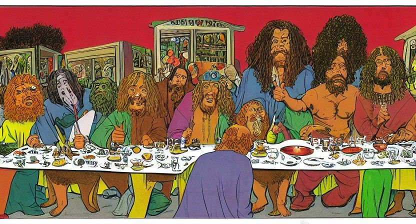 Freak Brothers Last Supper Comic Art