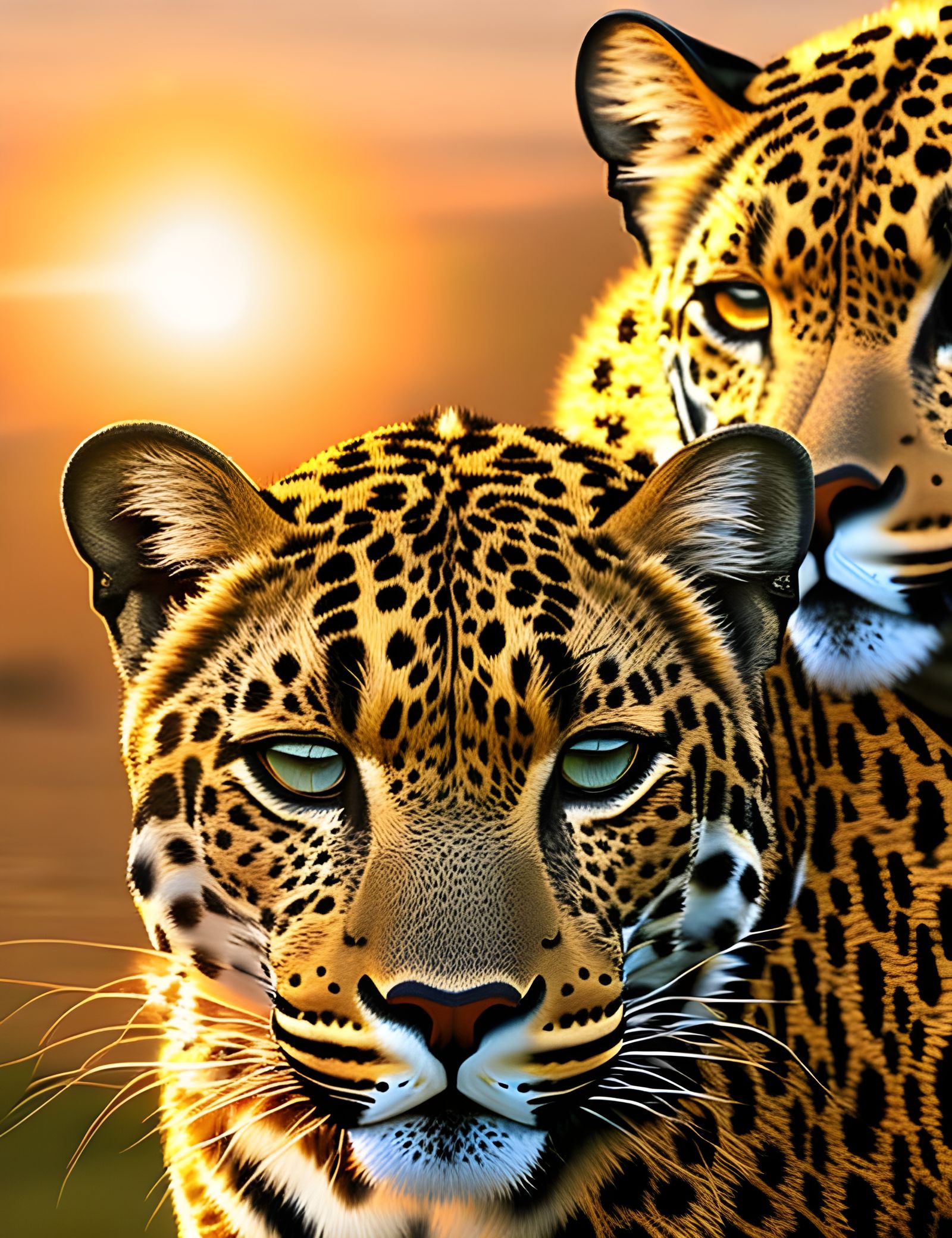 Leopard Face in Golden Morning Light