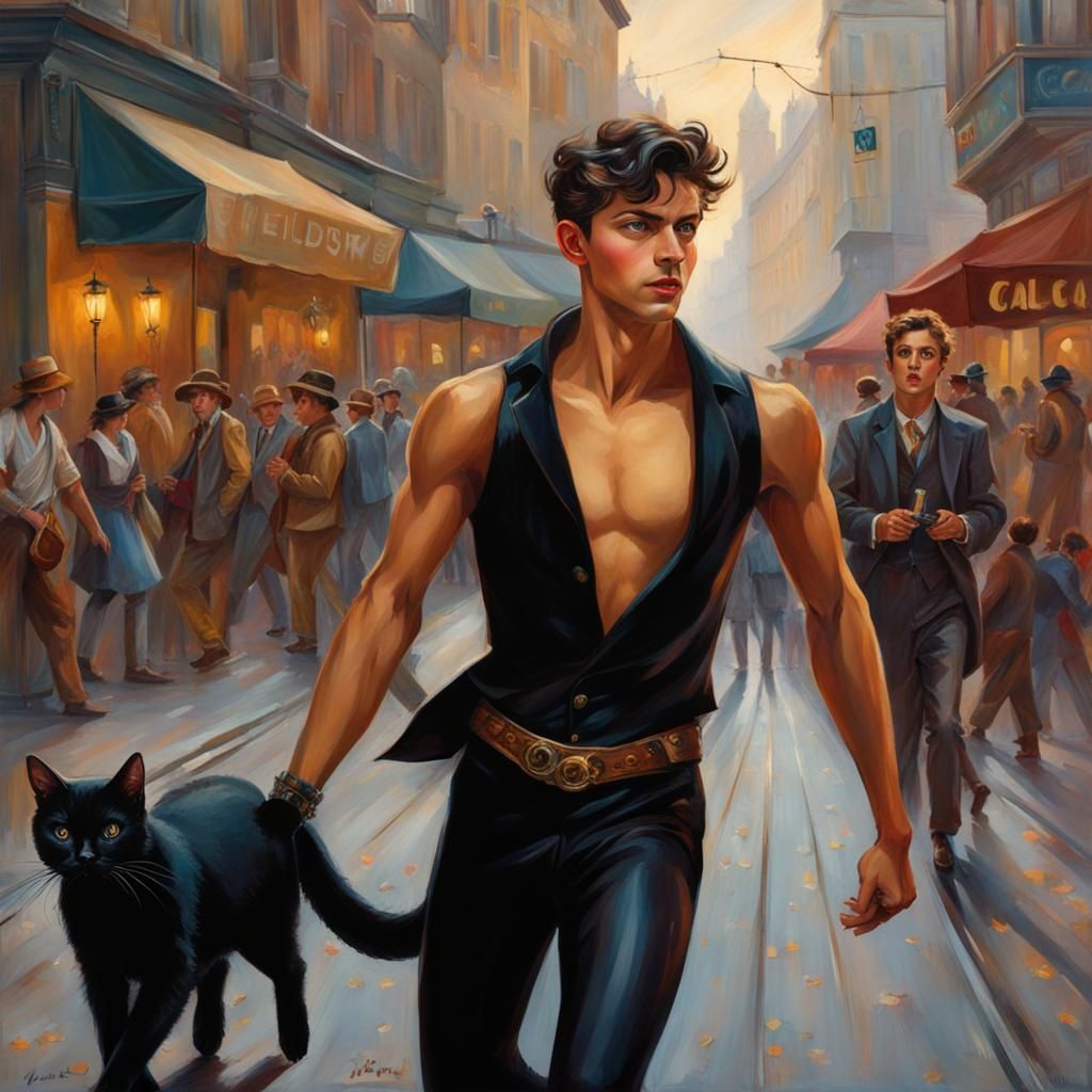 A Guy and a Cat 240122A