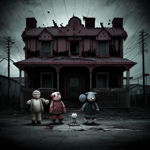 Creepy motel, blood sweat and tears creepy people , torn ted...