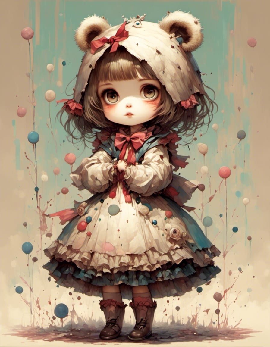 Super Cute Girl Bear Character