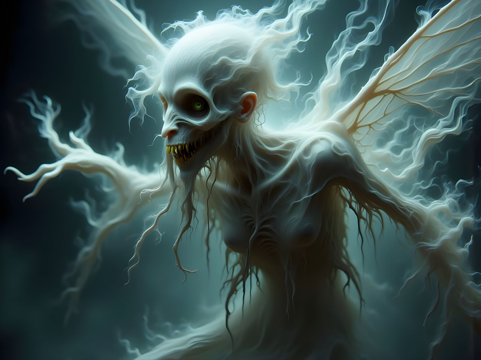 Grotesque, Ghostly Fairy in Dark, Gothic Style