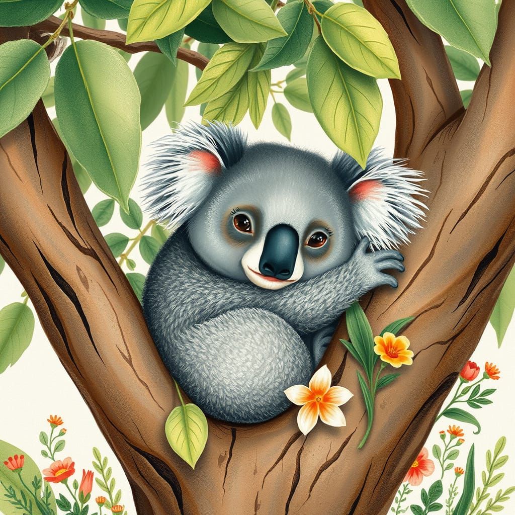Whimsical Australian Hybrid in Eucalyptus Tree