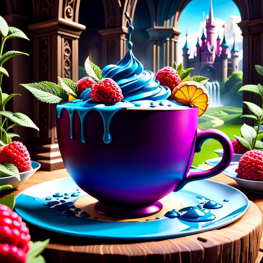 Rose Earl Grey Ice Cream Fantasy Art