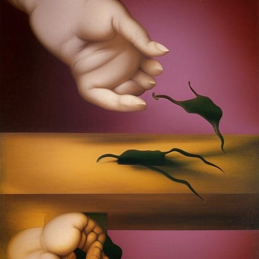 Surreal Hands Inspired by Salvador Dali's Narcissus