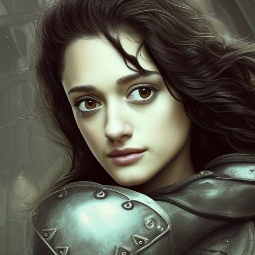 Medieval Portrait with Fleur-de-lis in Digital Art Style