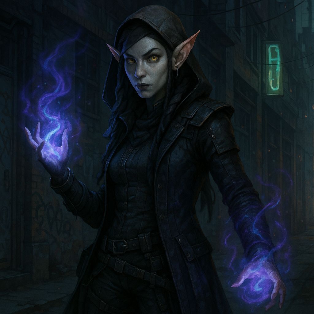 Shadowrun Female Nocturna Spellcaster Character