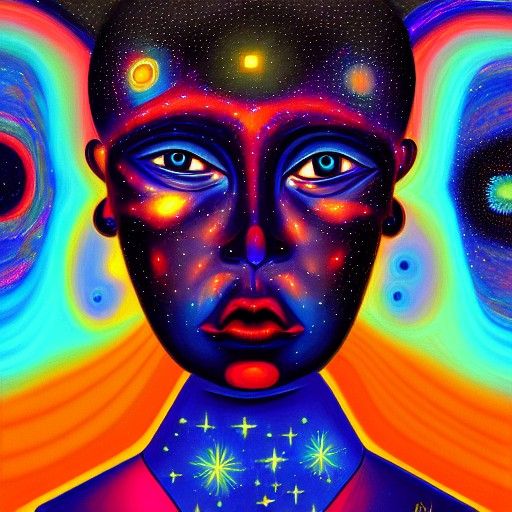 Cosmic Face in the Stars: A Detailed Space Painting