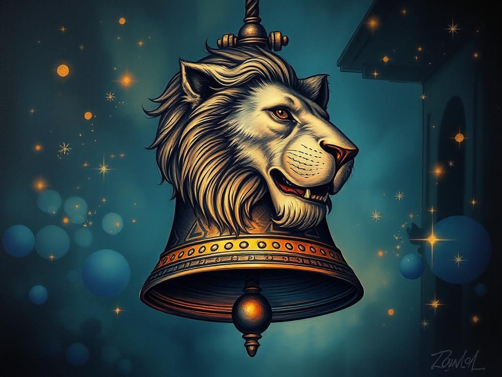 Lioness Bell Engraving: Romantic Oil Painting Music Poster