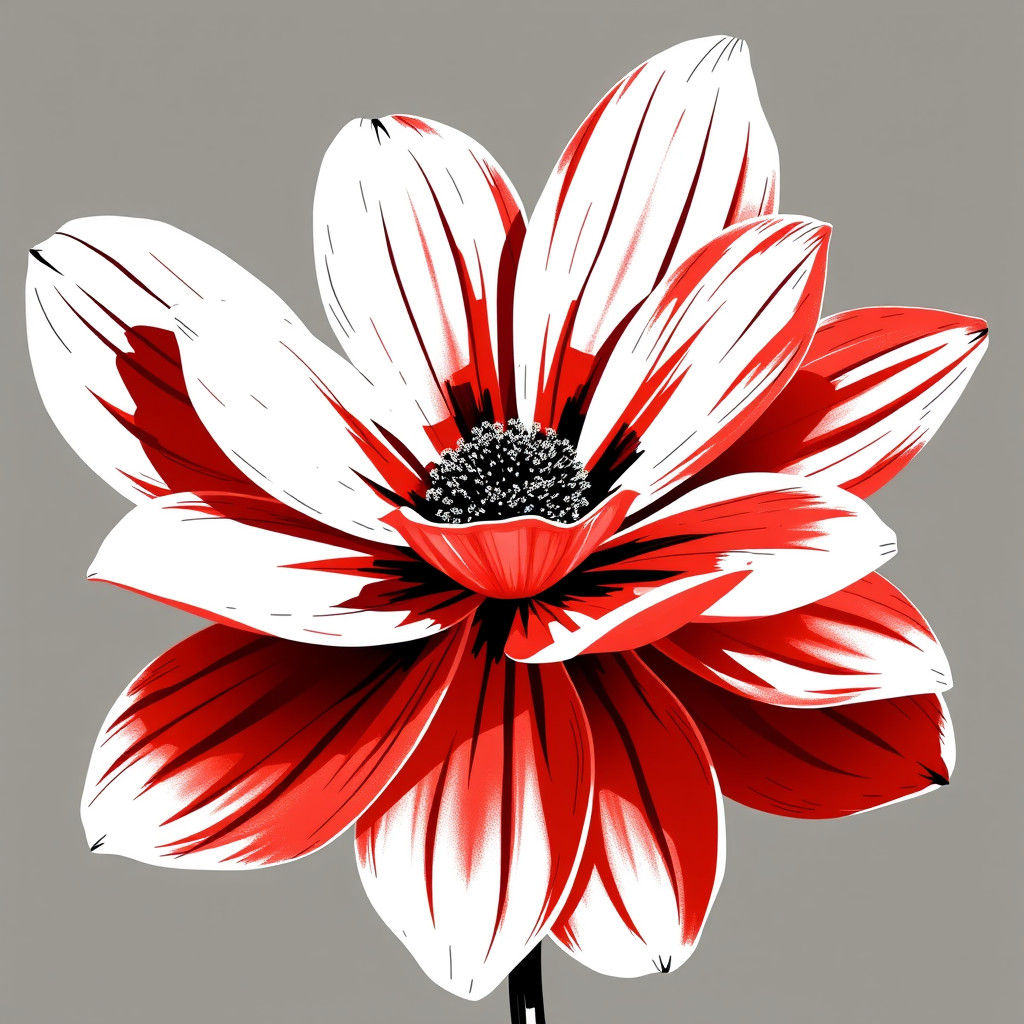 Minimalist Flower Inspired by Abstract Expressionism