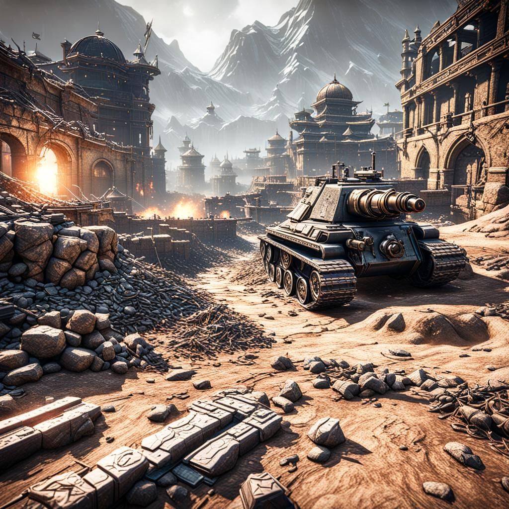 Epic 3D War Scene Rendered in Unreal Engine