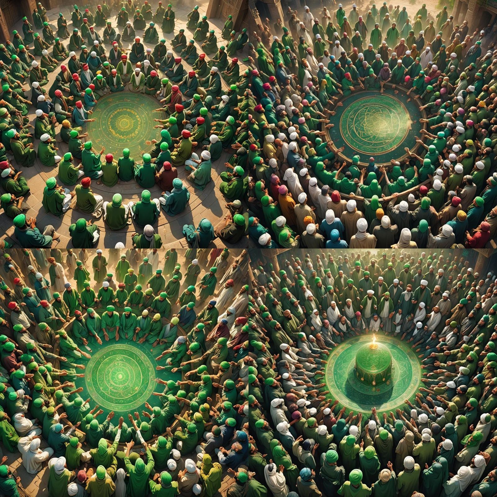 Sufi Meditation Circle in Detailed Matte Painting