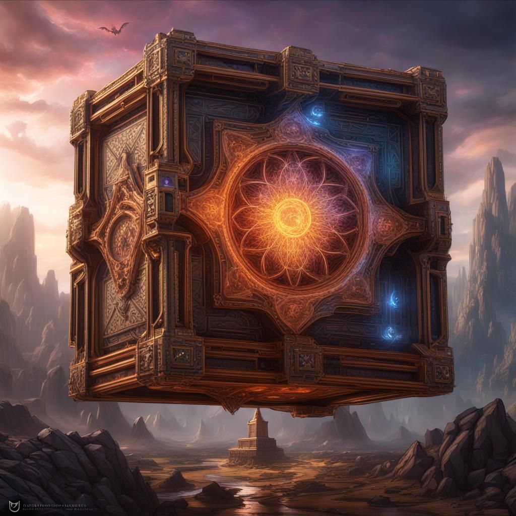 Metatron's Cube: Detailed Matte Painting in Deep Color