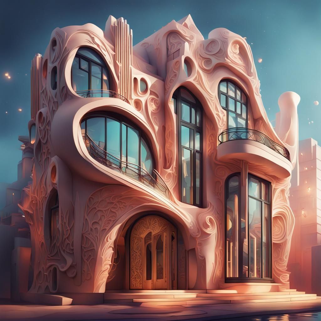 Art Deco Meets Gaudí: A Futuristic House Façade