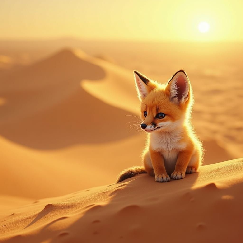 Foxy Sunset Splendor in a Desert Oasis