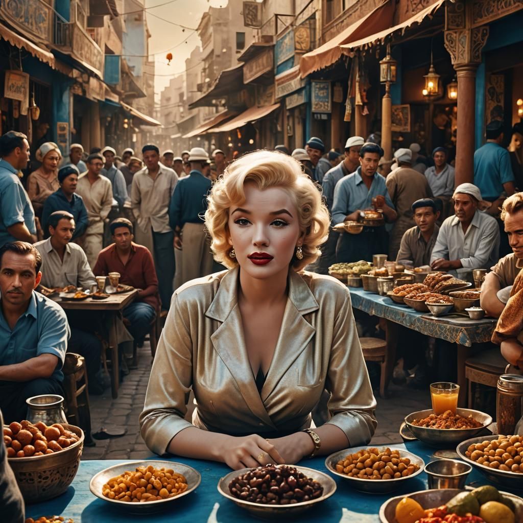 Marilyn Monroe in Moroccan Casablanca, Matte Painting