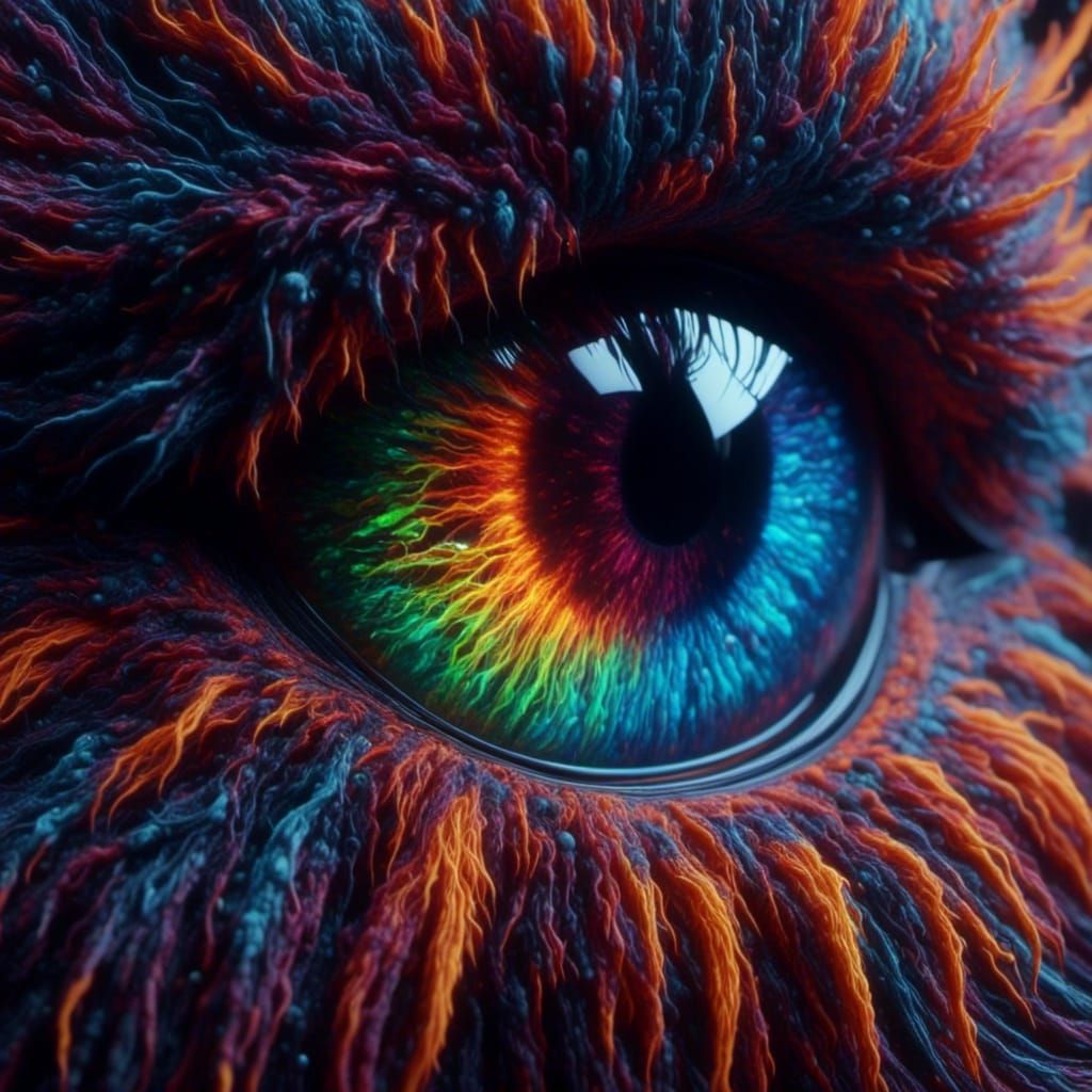 Macro Siberian Cat Eye: Hyper-Detailed Digital Art