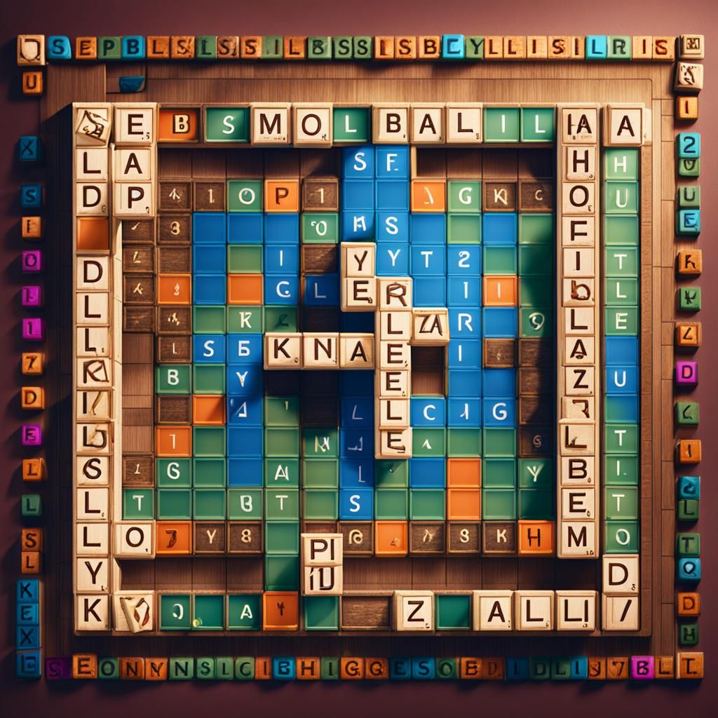 Dyslexia on Scrabble Board, Detailed Matte Painting