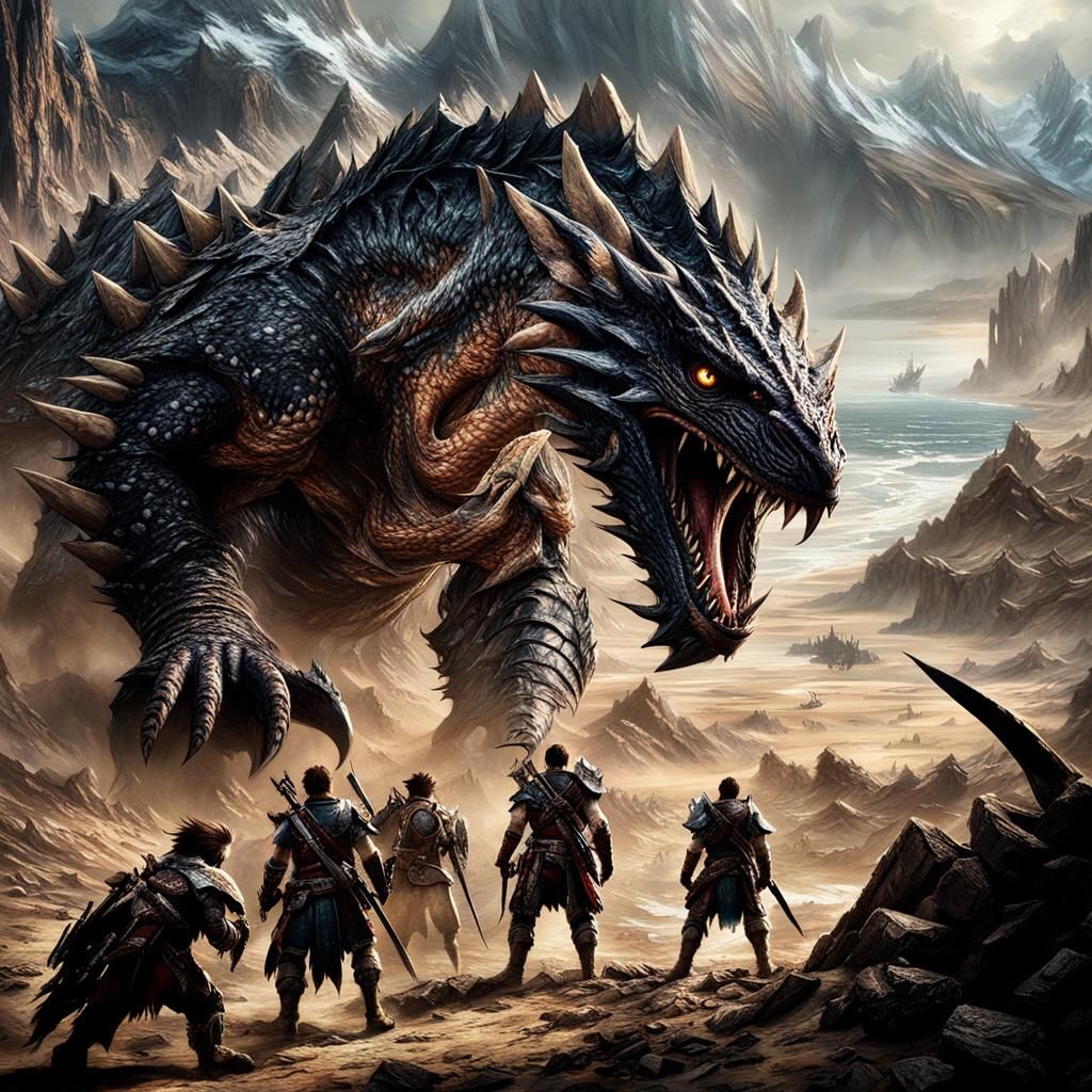 Epic Monster Hunter Cinematic Digital Painting