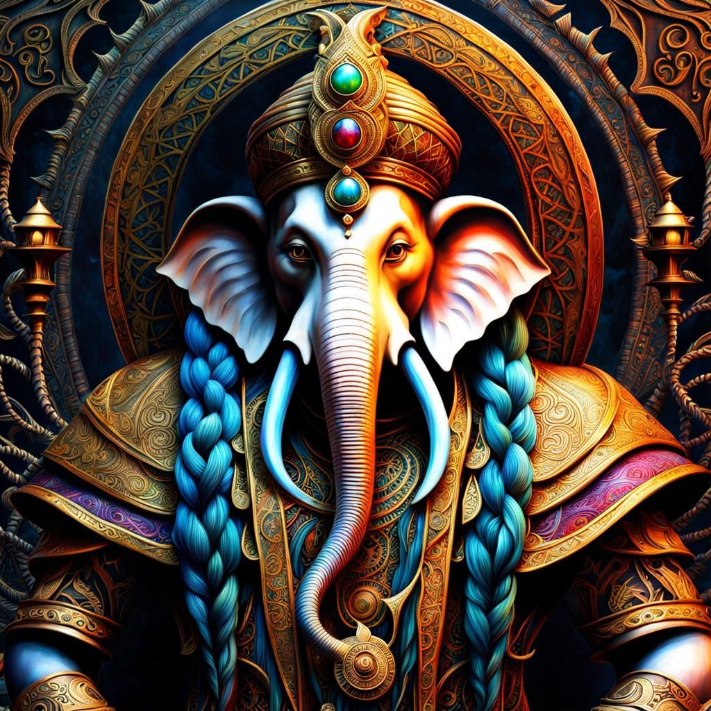 Ornate Celtic-Gothic Pirate Cthulhu Ganesh