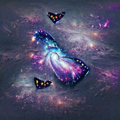 Galaxy Butterfly with Cosmic Wings