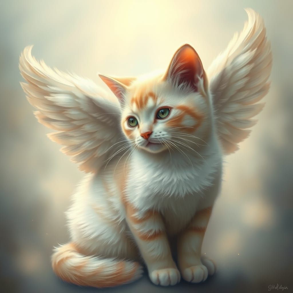 Ethereal Feline Goddess in Soft Focus