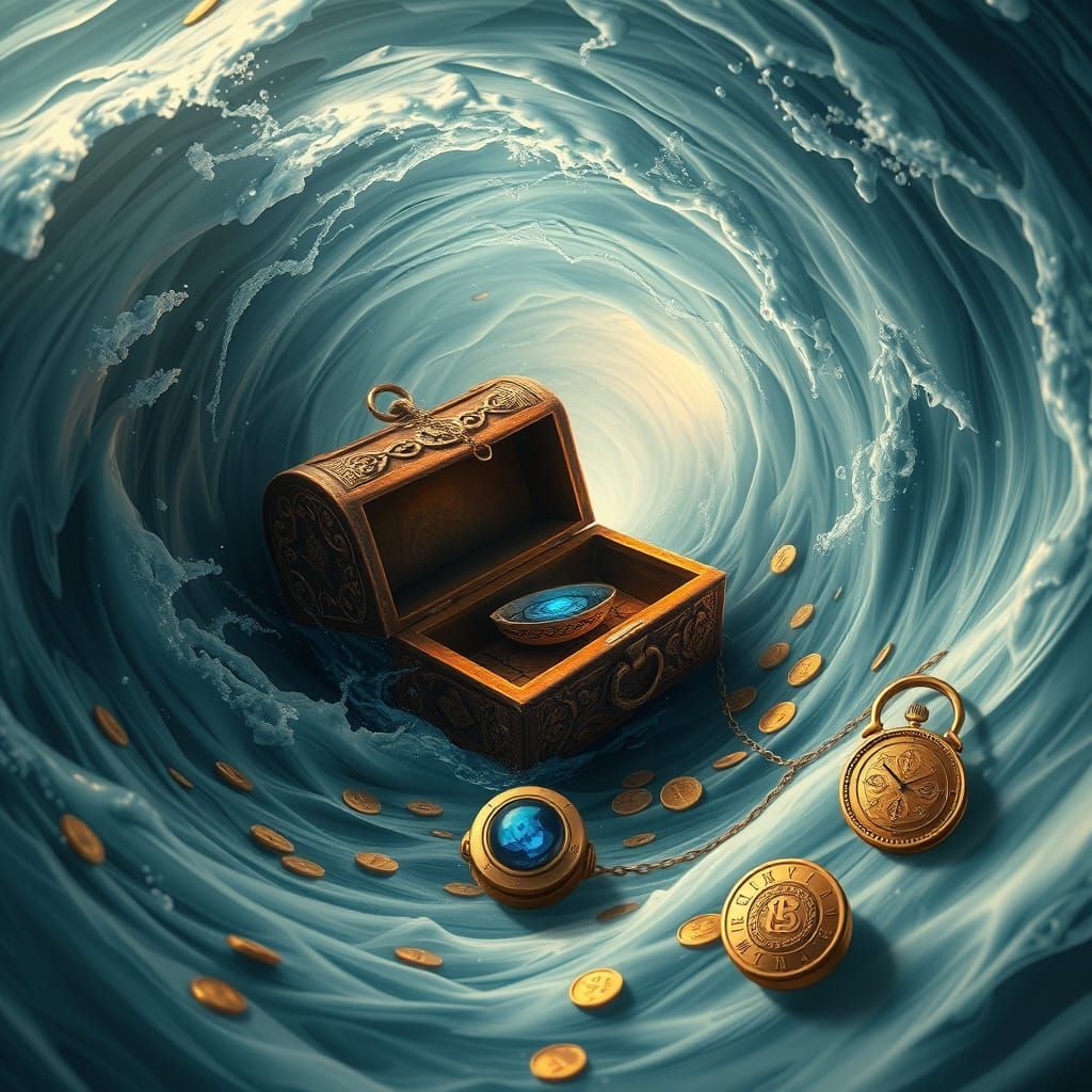 Ethereal Whirlpool Reveals Sunken Treasure in a Dreamlike, D...