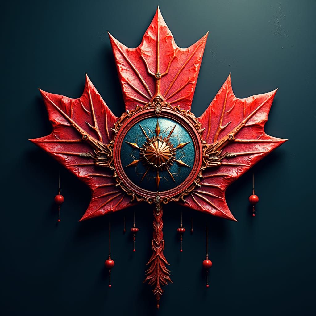 Fantasy Political Logo with Bold Colors and Mystical Motifs