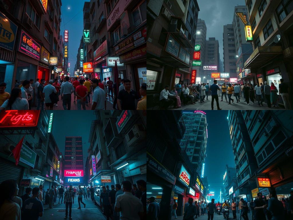 Cyberpunk Brawl in Narrow Hyderabad Alley