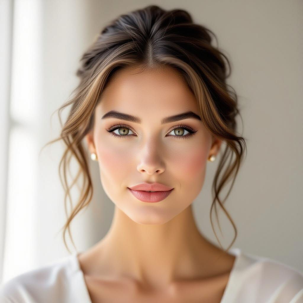 Elegant Woman's Portrait in Dramatic Studio Lighting