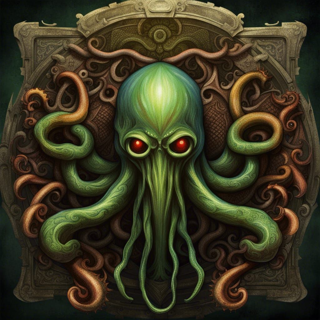 Menacing Mushroom Hybrid: A Human-Cthulhu Fusion