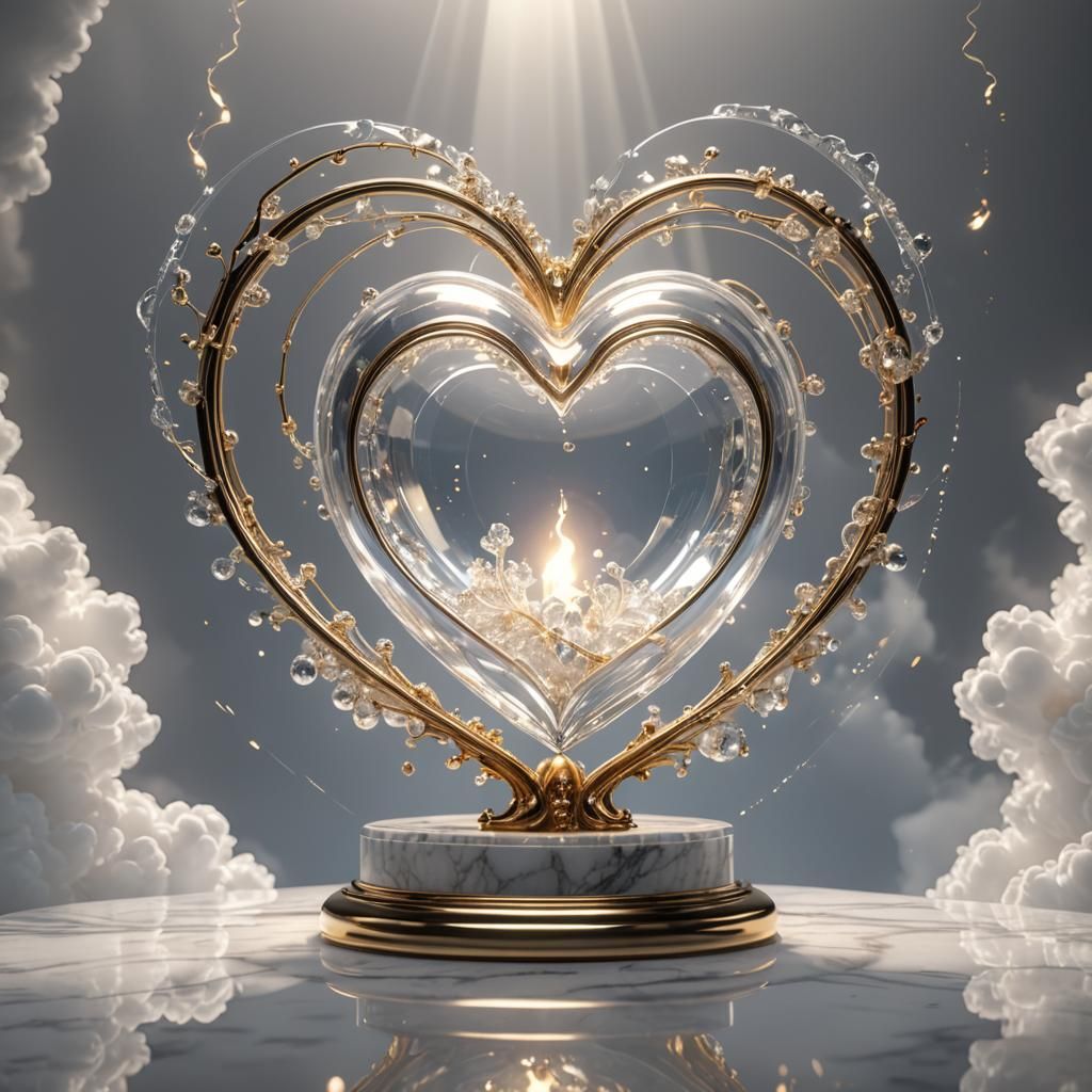 Enchanted Heart Phial in Heaven with Divine Light