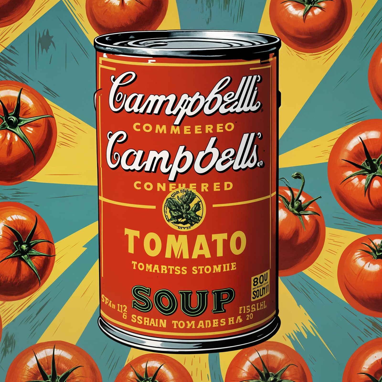 Andy Warhol-Inspired Pop Art of a Tomato Soup Can