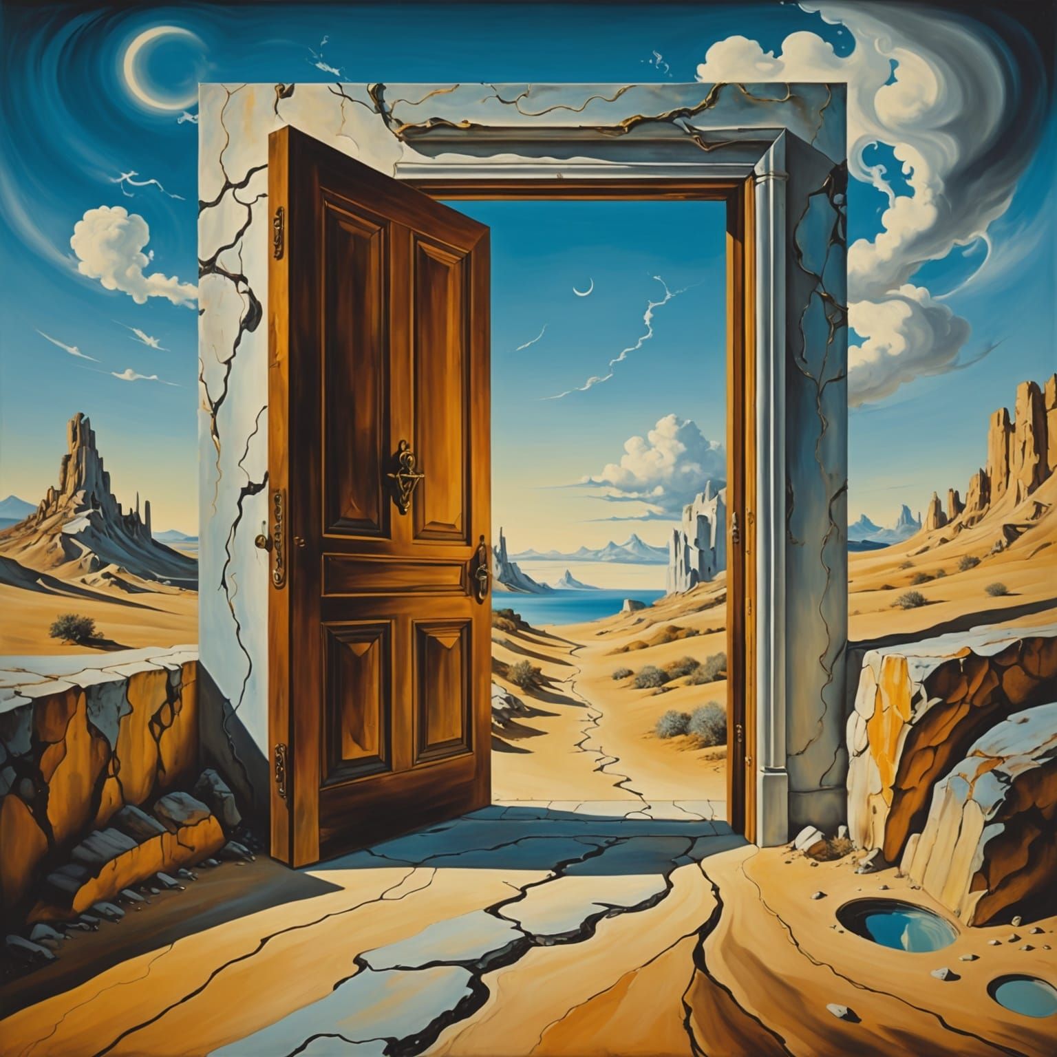 Surreal Portal to the Abyss in a Melting World